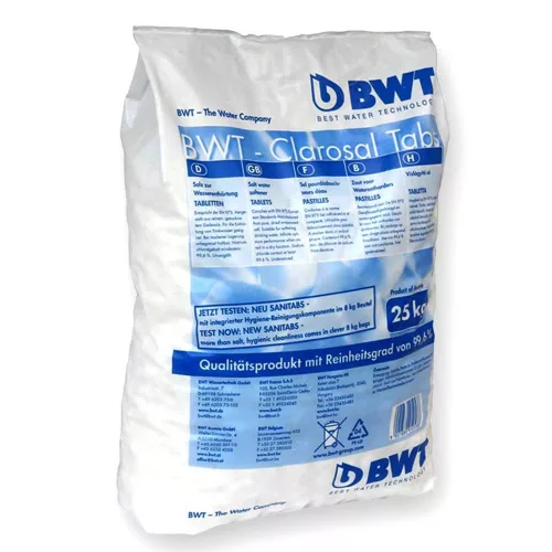 Nagytisztaságú sótabletta sóbontókhoz és vízlágyító berendezésekhez, BWT Perla Tabs, 25kg