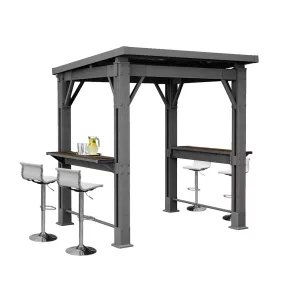 Kerti grill pavilon, pulttal, tetővel