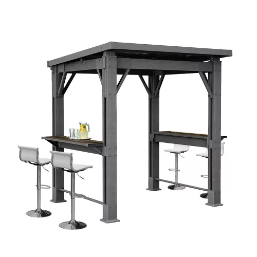 Kerti grill pavilon, pulttal, tetővel
