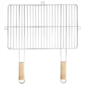 Szögletes grillrács fa fogantyúval 57x51 cm