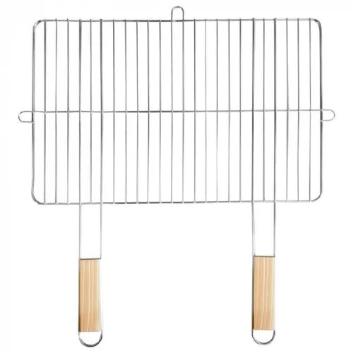Szögletes grillrács fa fogantyúval 57x51 cm