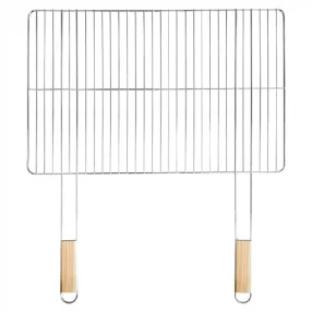 Szögletes grillrács fa fogantyúval 69x60 cm