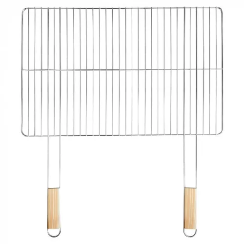 Szögletes grillrács fa fogantyúval 69x60 cm