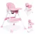 Gyerek etetőszék tálcával és kosárral 5 pontos biztonsági övvel rózsaszín