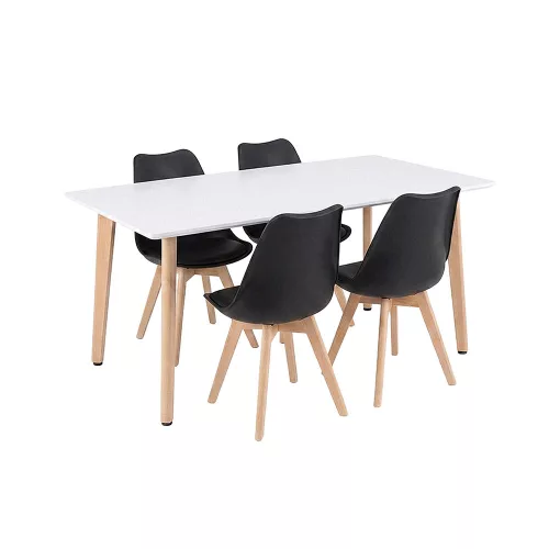 Silla 150 4+1 étkező garnitúra fehér-fekete