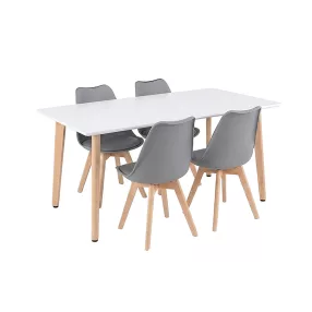 Silla 150 4+1 étkező garnitúra fehér-szürke
