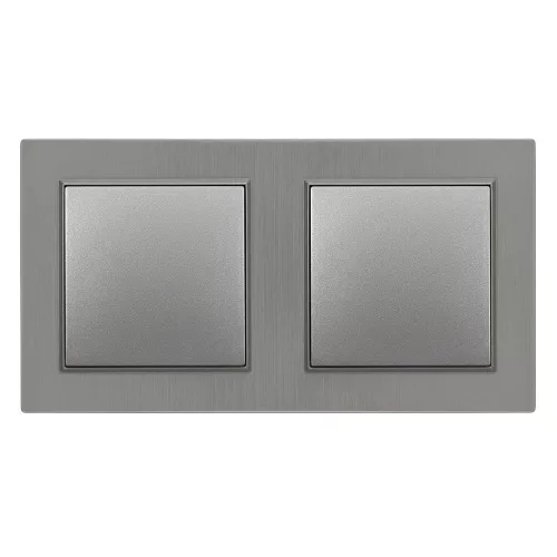 Nova kettős váltókapcsoló 106 szürke szálcsiszolt dupla kerettel