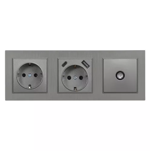 Nova dugalj, USB, TV csatlakozóval szürke szálcsiszolt kerettel