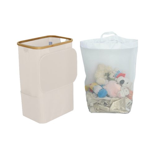 Szennyeskosár 100L bézs 44x33x67 cm