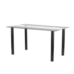 Riona 140 cm szögletes üveg étkezőasztal