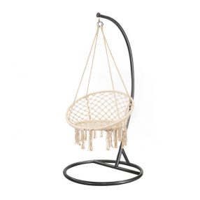 Cardenas függőfotel állvánnyal bézs-fekete