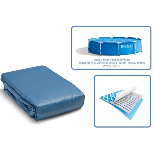 Medence belső fólia, Intex, fémvázas kerek medencéhez, 366 x 76 cm, kék (10616)