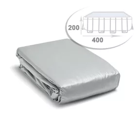   Medence belső fólia, Intex Prism Rectangular Frame, 400 x 200 x 100 cm, szürke, téglalap alakú, 3 rétegű PVC, leeresztő szeleppel, szűrő csatlakozással (13021)