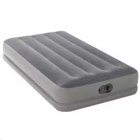   Felfújható vendégágy, Intex Twin Prestige középmagas matrac, 99 x 191 x 30 cm, szürke, egyszemélyes, szálas belső szerkezettel, puha felülettel, beépített USB-s elektromos pumpával (64112)