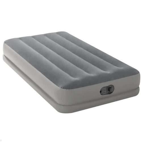 Felfújható vendégágy, Intex Twin Prestige középmagas matrac, 99 x 191 x 30 cm, szürke, egyszemélyes, szálas belső szerkezettel, puha felülettel, beépített USB-s elektromos pumpával (64112)