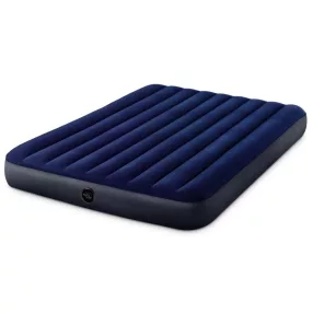   INTEX Classic Downy felfújható matrac, 152 x 203 x 25 cm, kék, plüss felső rész, 2in1 szelep, Wave Beam belső szerkezet (64759)