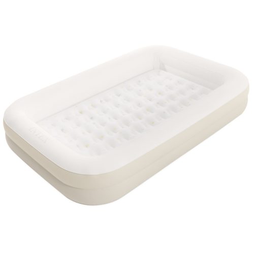 Felfújható vendégágy gyerekeknek, Intex Kidz, 168 x 107 x 25 cm, bézs, kivehető belső matraccal, leesésgátló peremmel, kézi pumpával és hordtáskával (66811)