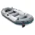 Felfújható tengeri gumicsónak szett, Intex Mariner 4, 328 x 145 x 48 cm, szürke, négyszemélyes, megerősített háromrétegű PVC, merev műanyag padlóval, felfújható ülésekkel, horgászbot-tartókkal, pumpával és evezőkkel (68376)