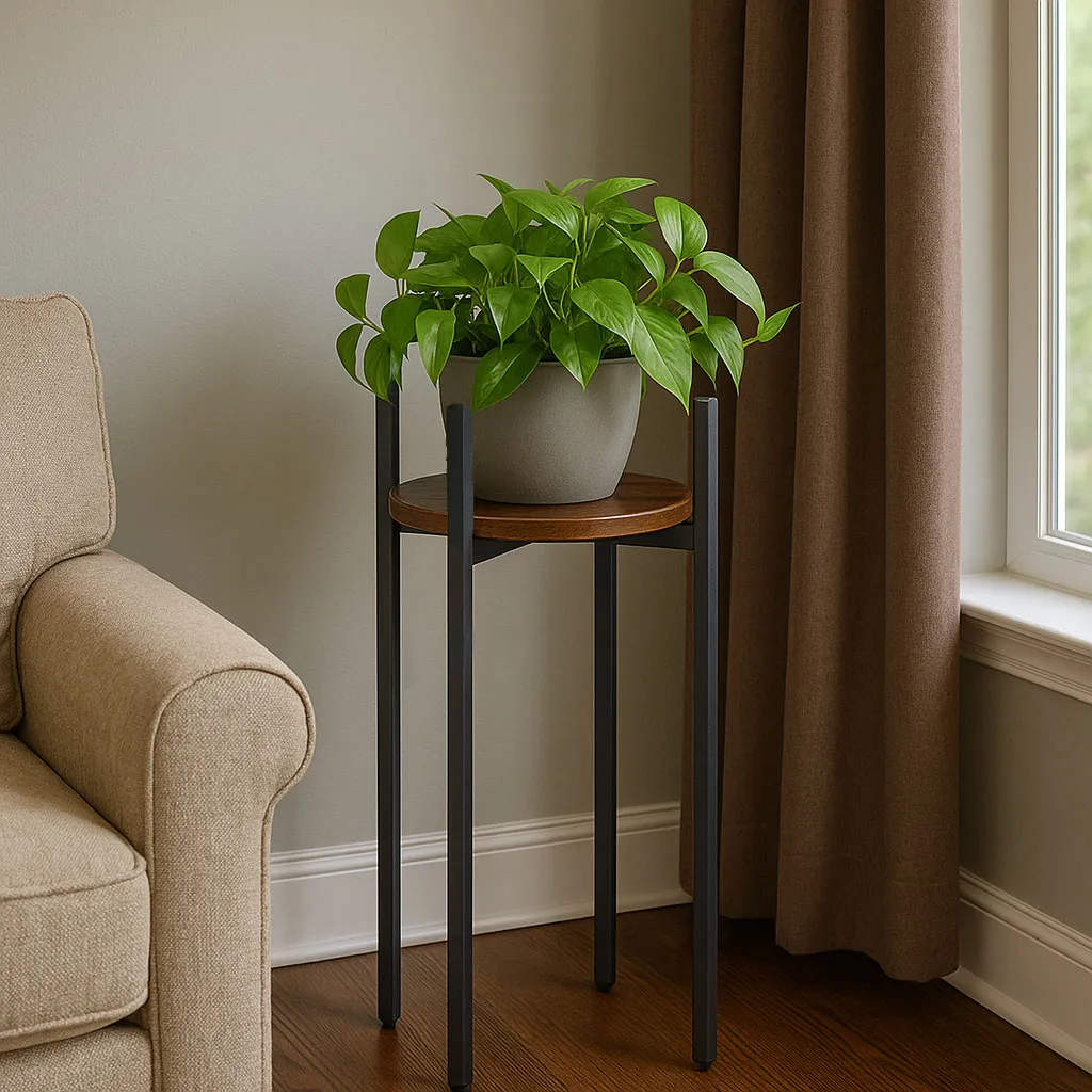 Virágtartó állvány, ModernHome ME-ATS09, fekete – 2. kép Virágtartó állvány, ModernHome ME-ATS09, fekete – 2. kép