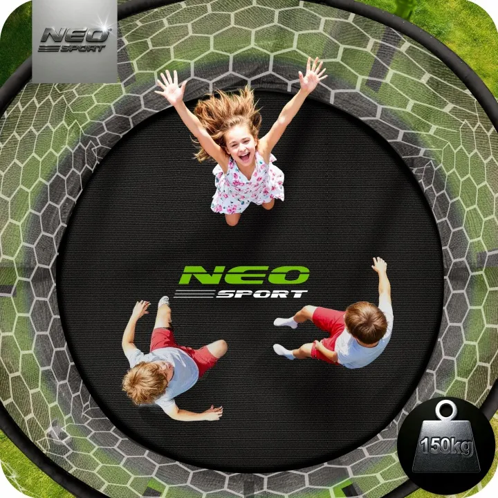 Kerti trambulin, Neo-Sport, fekete/zöld – 6. kép Hosszabb rugók