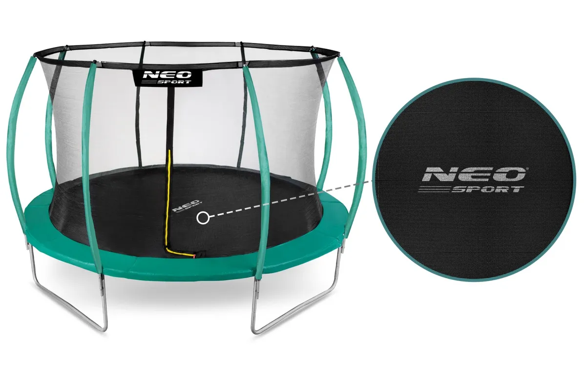 Kerti trambulin, Neo-Sport, fekete/zöld – 1. kép