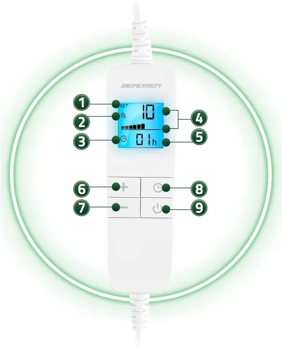Elektromos melegítő takaró, Berdsen BD-961, krémszínű – 6. kép