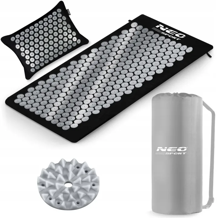 Akupresszúrás szőnyeg, Neo-Sport NS-903, fekete/ezüst – 2. kép