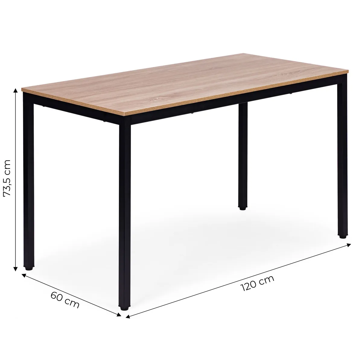 Étkezőasztal, ModernHome NORD-O-BC, 120 x 60 cm – 4. kép