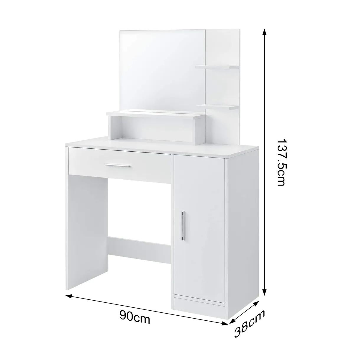 Sminkasztal, ModernHome PWJJDT0012, fehér – 4. kép Sminkasztal, ModernHome PWJJDT0012, fehér – 4. kép