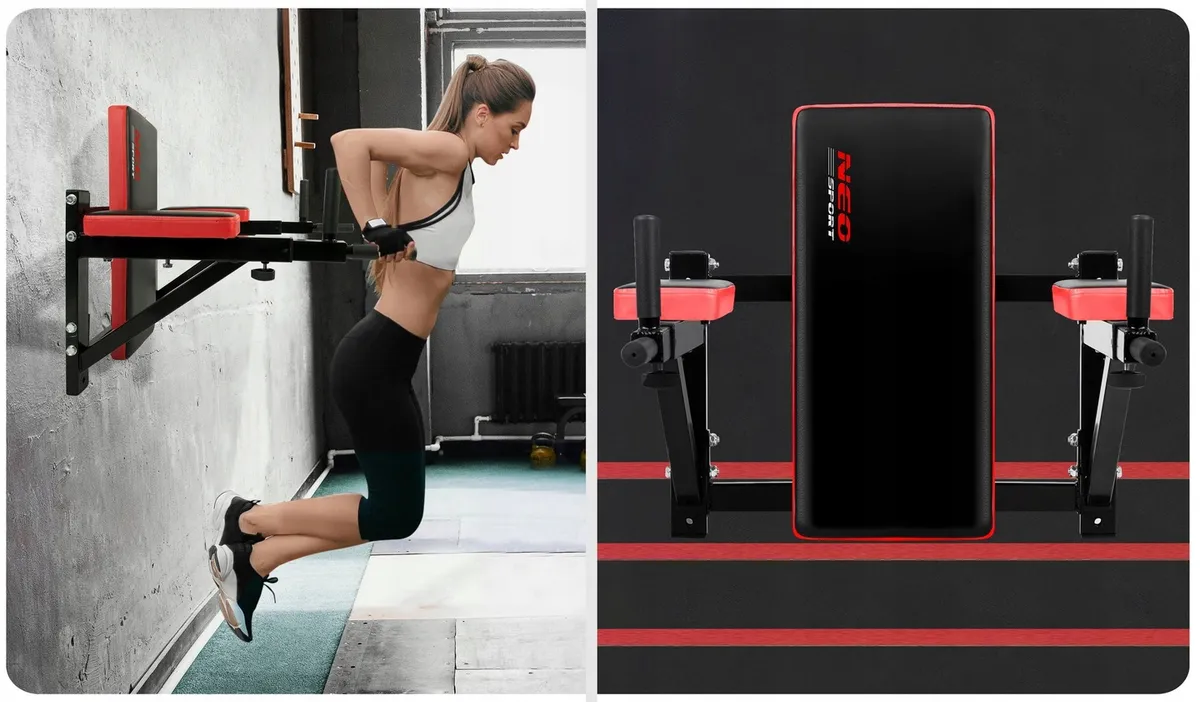 Húzódzkodó rúd, Neo-Sport NS-320, fekete/piros – 5. kép