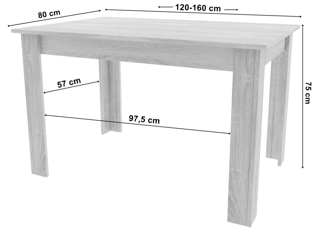 Étkezőasztal, Leobert 15516-1, 120–160 x 80 cm – 5. kép Étkezőasztal, Leobert 15516-1, 120–160 x 80 cm – 5. kép