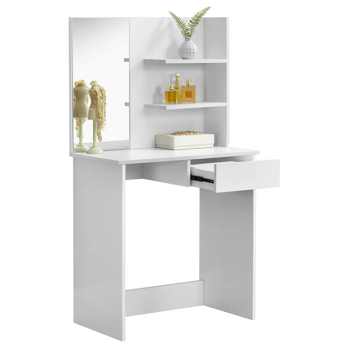 Sminkasztal, ModernHome PWSHT-21, fehér – 3. kép
