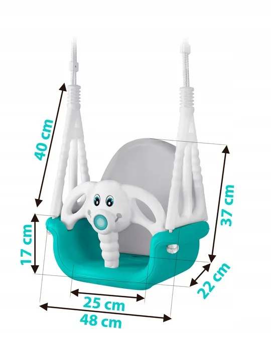 Gyerek hinta, Ricokids, türkiz/fehér – 6. kép Gyerek hinta, Ricokids, türkiz/fehér – 6. kép