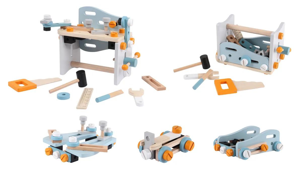 Építőkészlet, ECOTOYS 1182N, fa – 1. kép