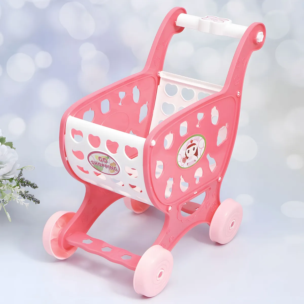 Játék bevásárlókocsi, ECOTOYS 978-2, rózsaszín – 2. kép