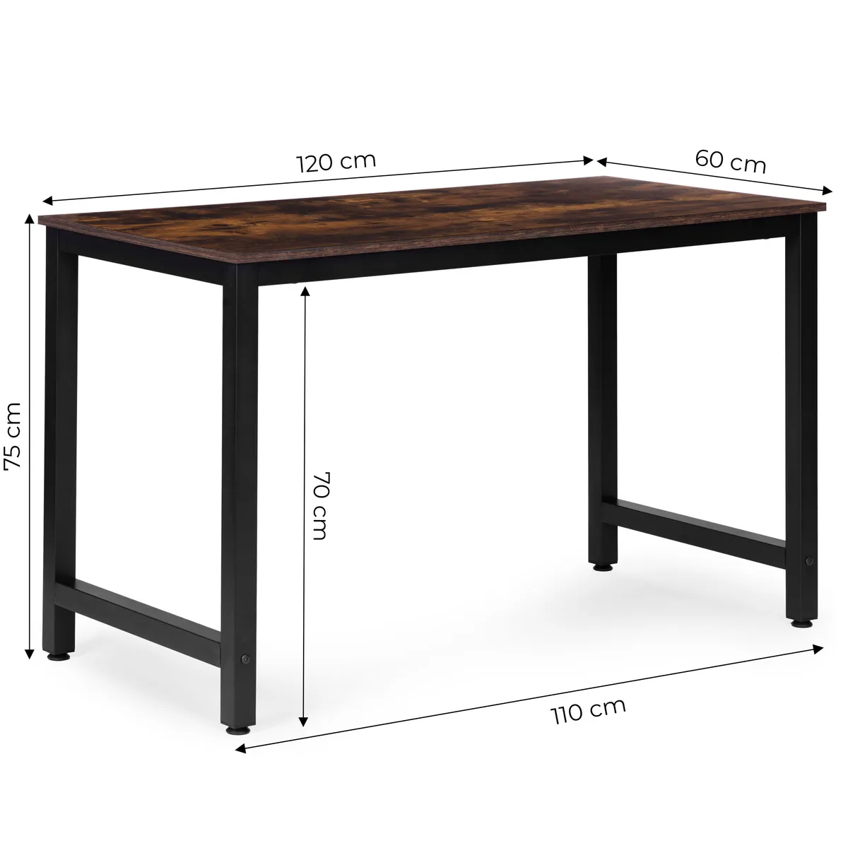Íróasztal, ModernHome TH-RD-7-16, antik dió – 4. kép