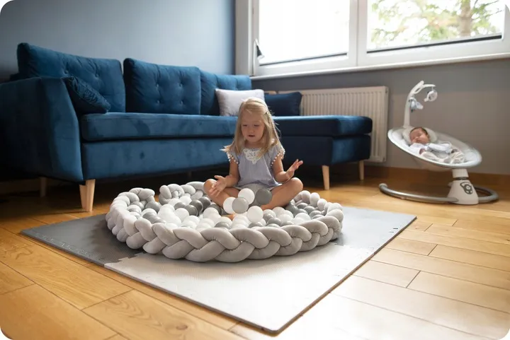 Rácsvédő kiságyba, Ricokids, szürke – 6. kép