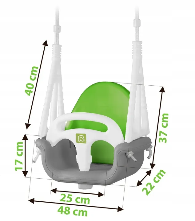 Gyerek hinta, Ricokids, szürke/zöld – 6. kép
