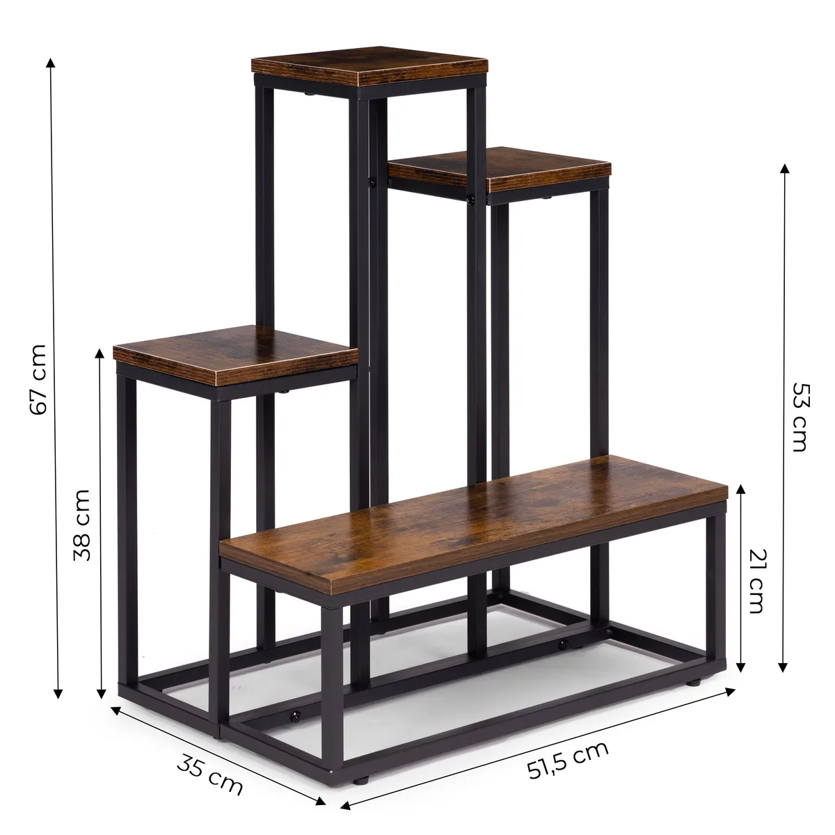 Virágtartó állvány, ModernHome ME-ATS19, fekete – 5. kép Virágtartó állvány, ModernHome ME-ATS19, fekete – 5. kép