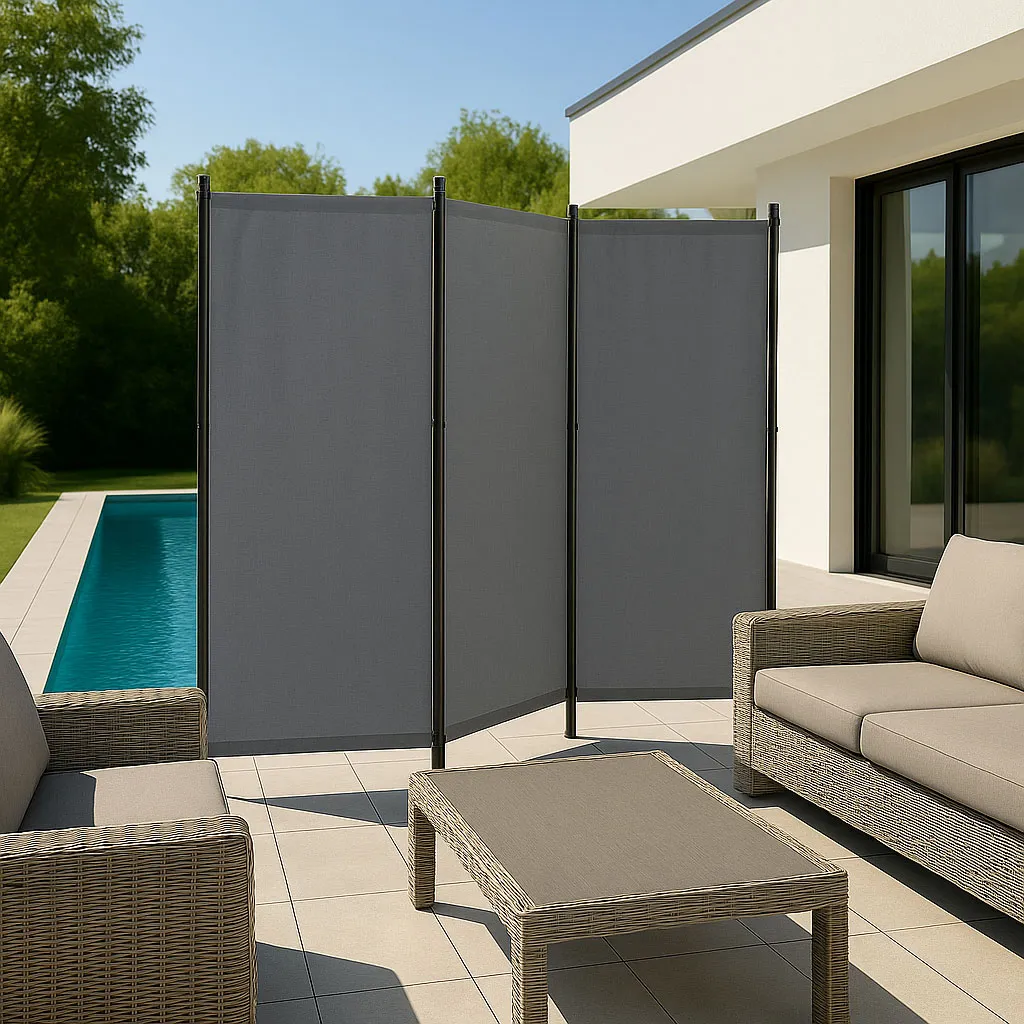 Térelválasztó paraván, MultiGarden AW-022/3TLG, szürke – 2. kép