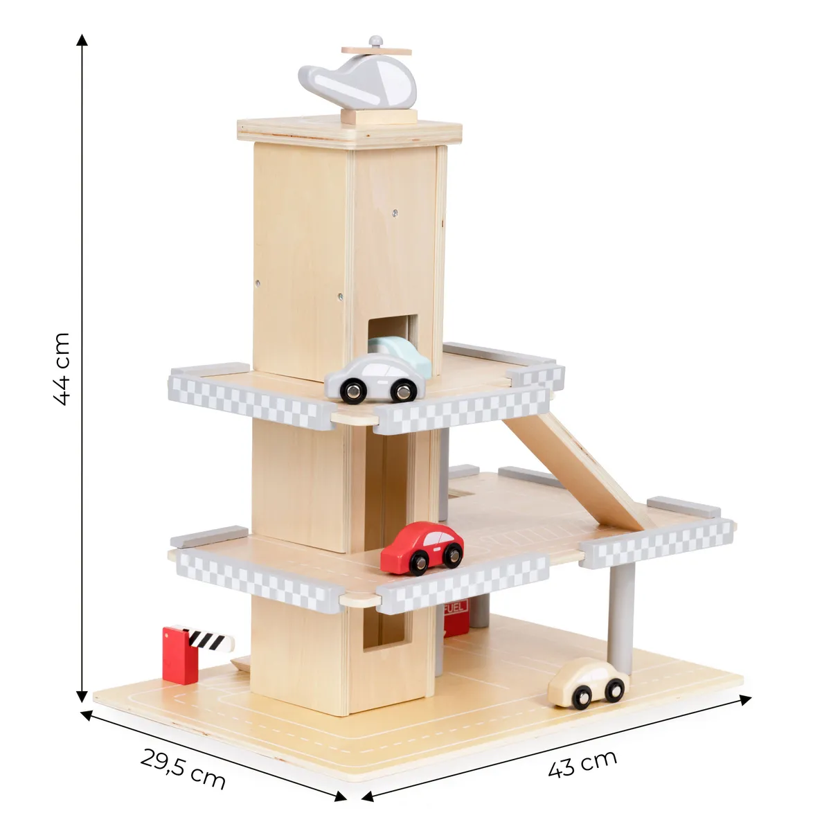 Játék parkolóház, ECOTOYS W04B047B, fa – 4. kép
