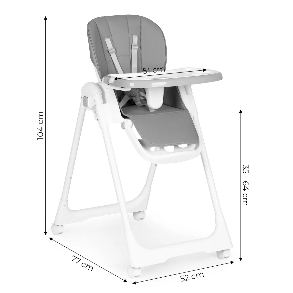 Etetőszék, ECOTOYS HA-013, sötétszürke – 7. kép Etetőszék, ECOTOYS HA-013, sötétszürke – 7. kép