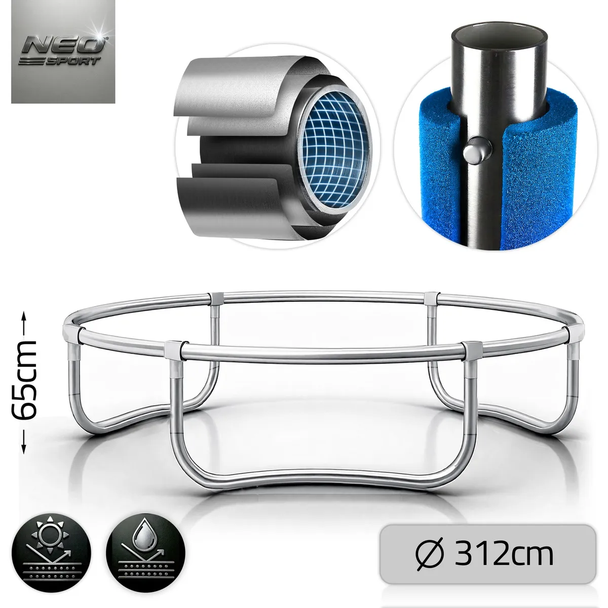 Kerti trambulin, Neo-Sport, fekete/kék – 3. kép Kerti trambulin, Neo-Sport, fekete/kék – 3. kép
