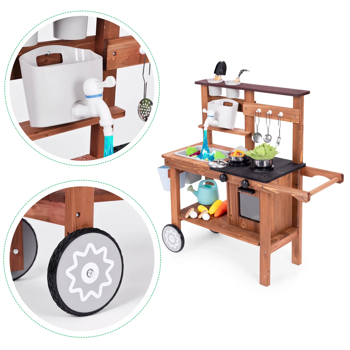 Kültéri játékkonyha, ECOTOYS TL814004, fa – 4. kép Kültéri játékkonyha, ECOTOYS TL814004, fa – 4. kép