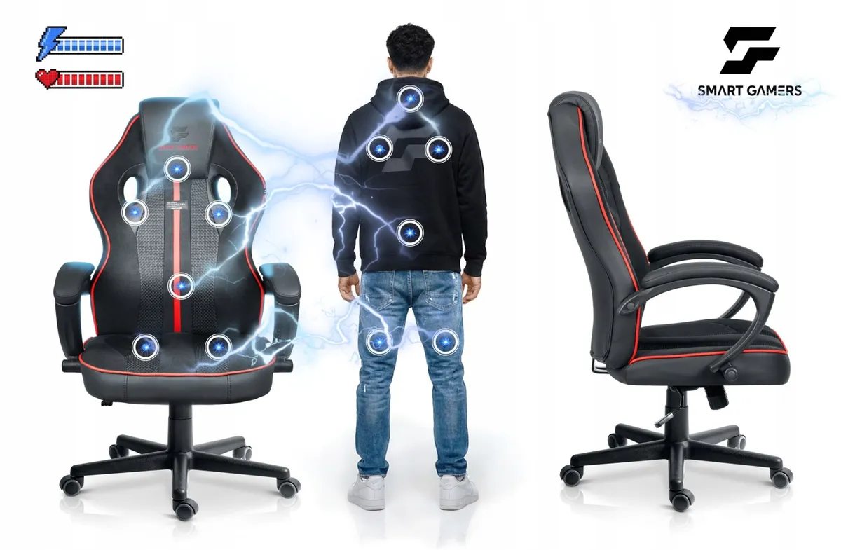 Gamer szék, Sofotel Master, fekete/piros – 5. kép
