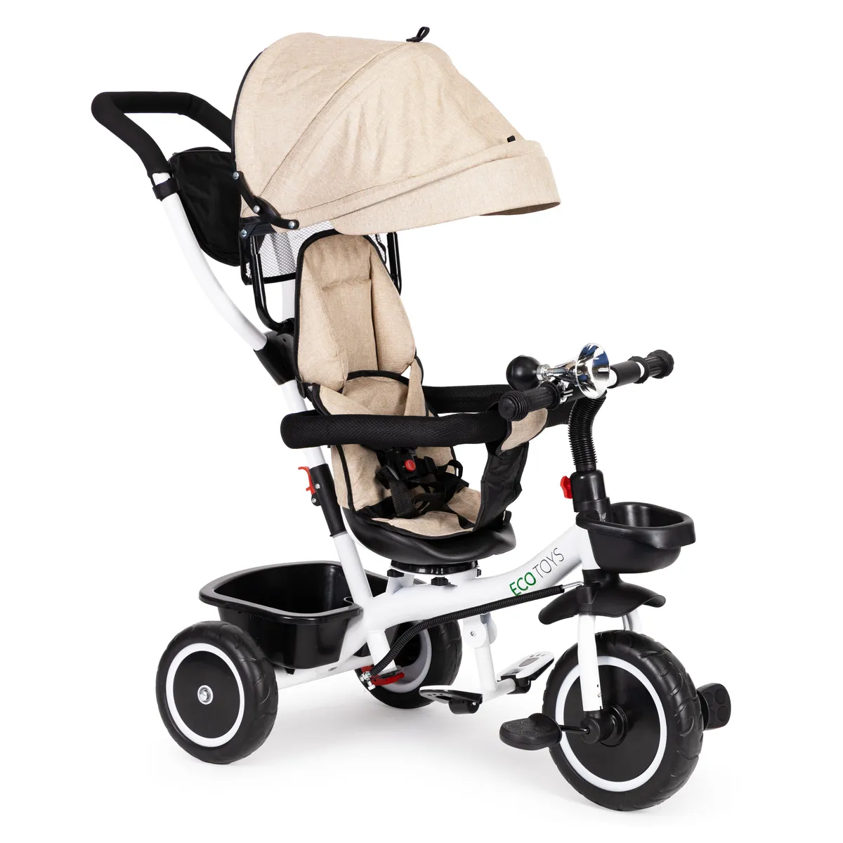 Háromkerekű tricikli, ECOTOYS YM-BT-2, bézs – 1. kép ECOTOYS tricikli beige