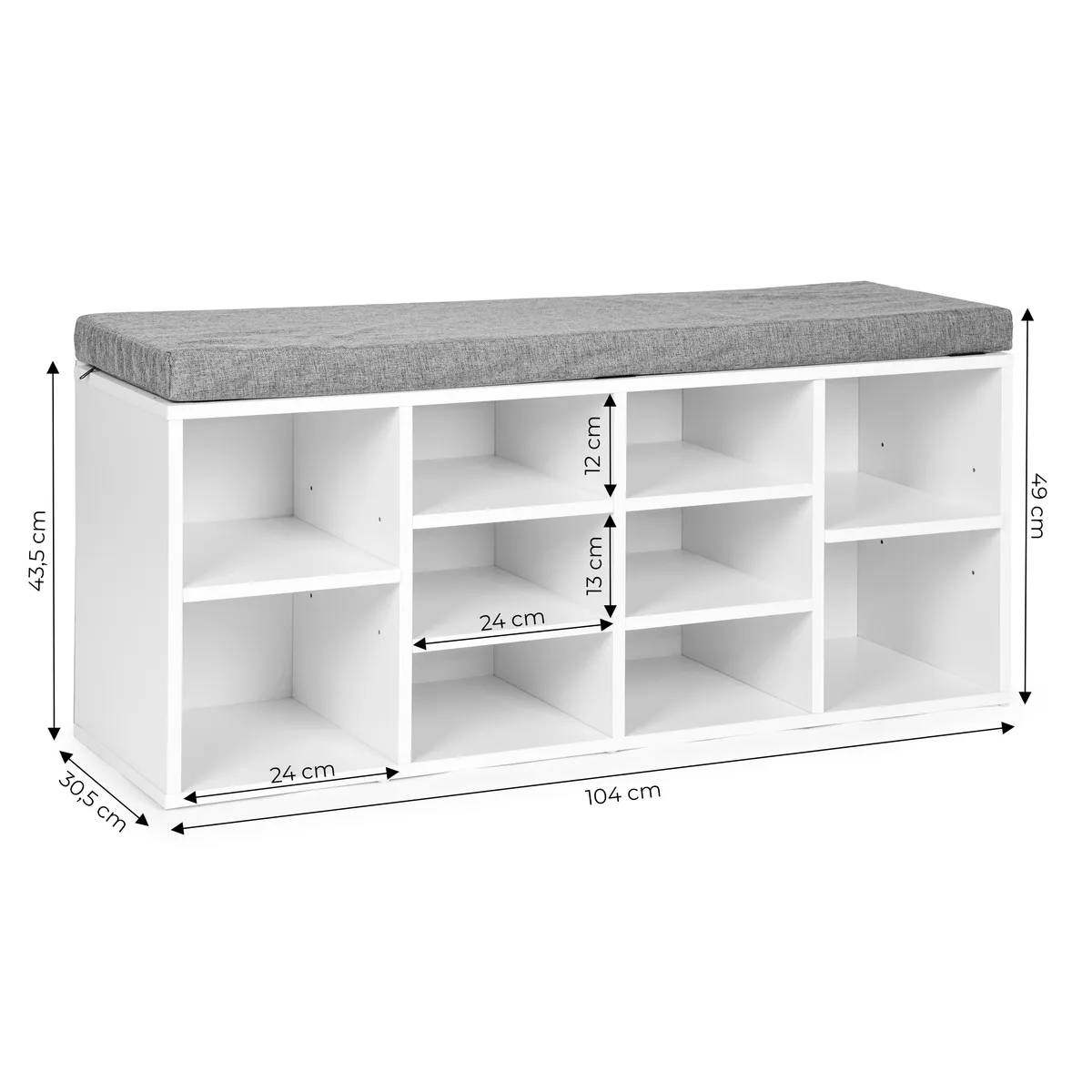 Cipőtároló pad, ModernHome WYJ-015, 104 x 49 x 30,5 cm – 5. kép Cipőtároló pad, ModernHome WYJ-015, 104 x 49 x 30,5 cm – 5. kép