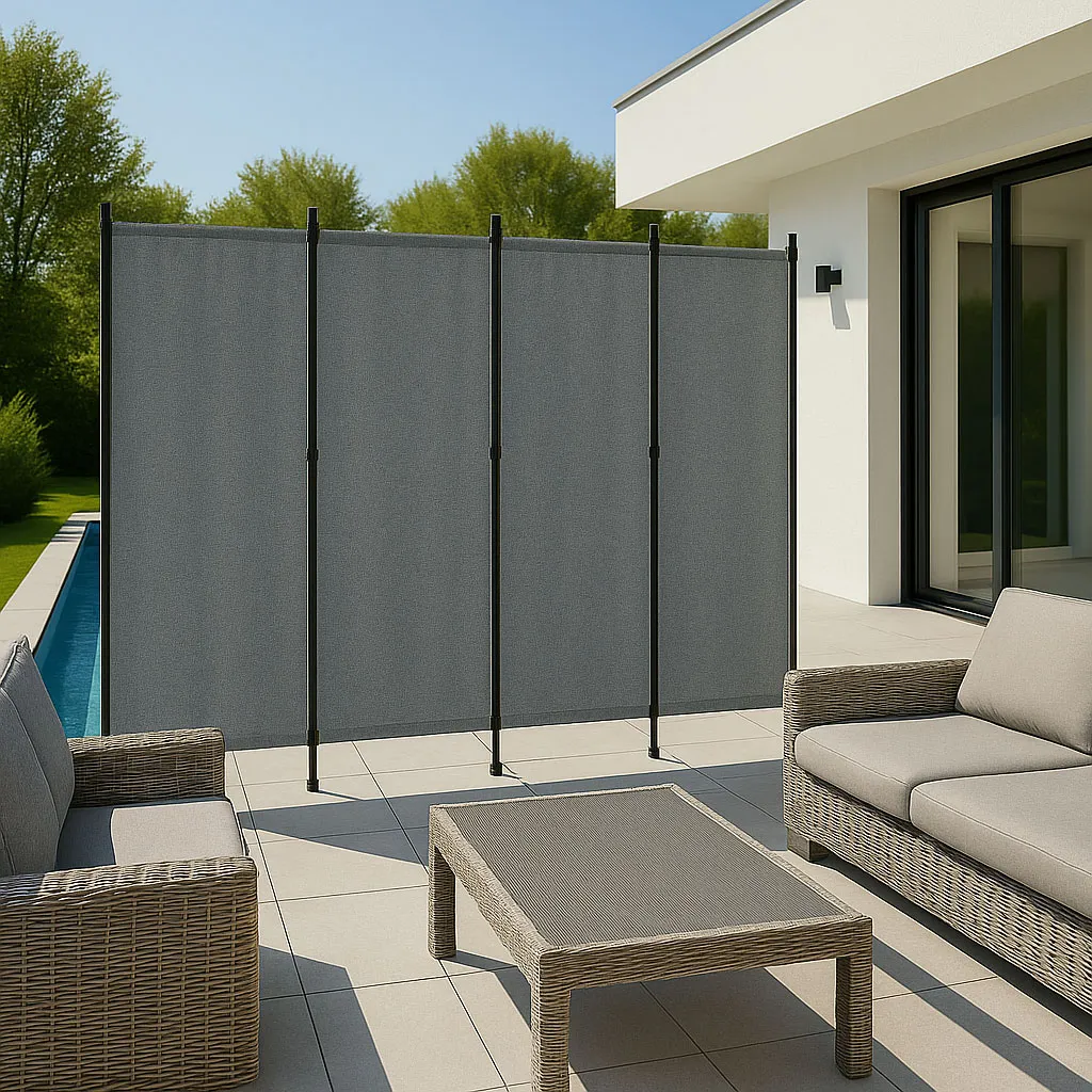 Térelválasztó paraván, MultiGarden AW-022/4TLG, szürke – 2. kép