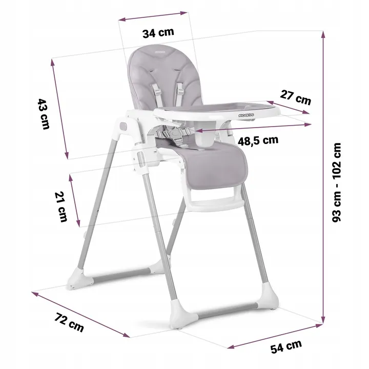 Etetőszék, Ricokids Tulo, lila – 12. kép Etetőszék, Ricokids Tulo, lila – 12. kép