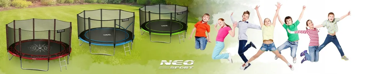 Kerti trambulin, Neo-Sport, fekete/zöld – 1. kép